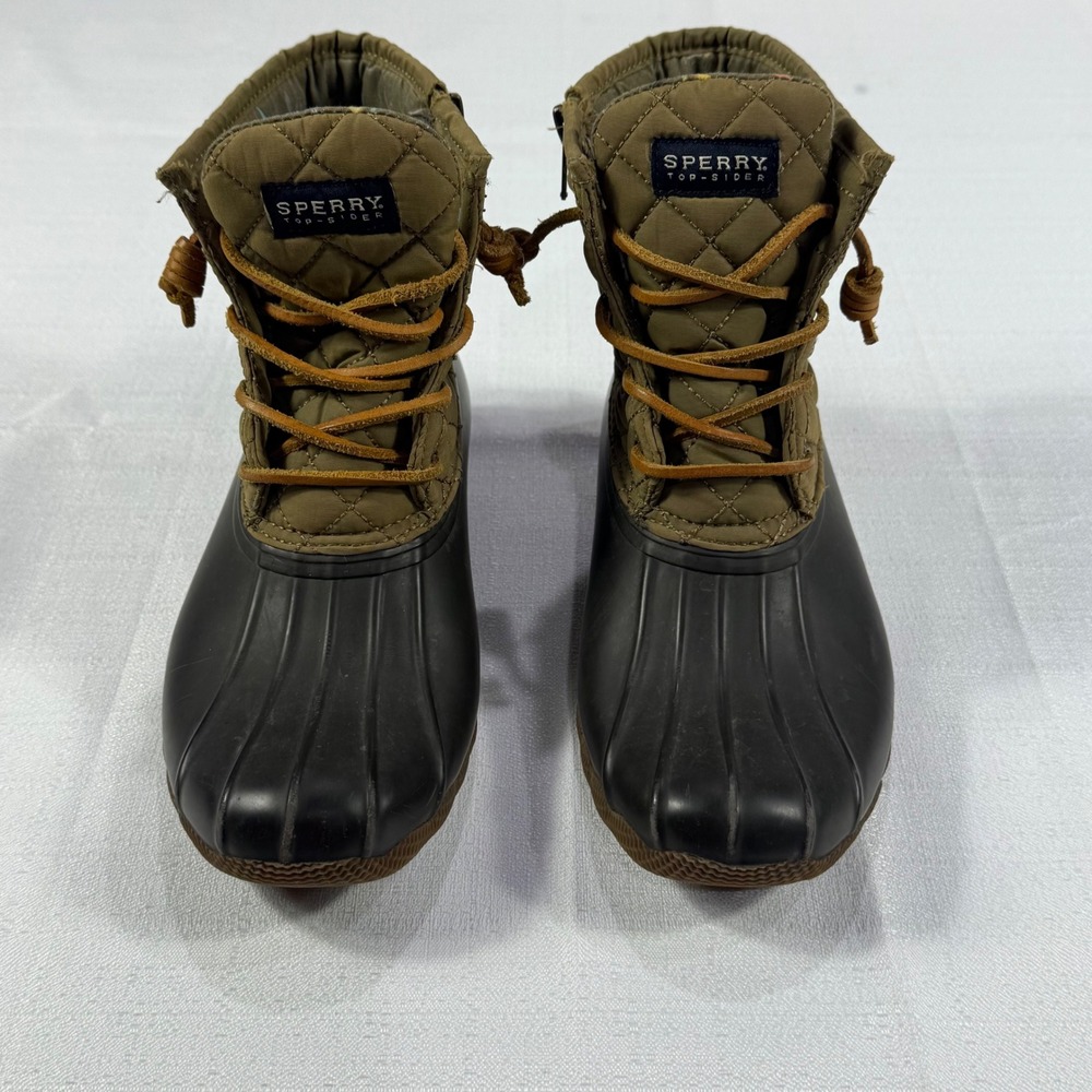 Sperry Top-Sider Women's‎ Quilted Olive Green Waterproof Duck Boots - Size 7